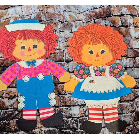 Vintage Bobs Merrell 14" Raggedy Ann & Andy Party Decorations Unused Hallmark - Picture 1 of 2